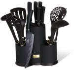 Berlinger Haus Royal Black Collection 12 részes konyhai készlet késekkel és kiszedőkkel, fekete/ezüs (BH-6253)