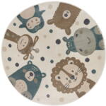 Hanse Home Bézs gyerek szőnyeg ø 100 cm Animal Party - Hanse Home