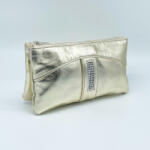 Amnisu arany swarovski egyenesköves tripla cipzáras bőr pénztárca g2006