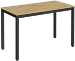  Masa de dining neagra cu blat în decor de stejar artisan TESSA 120x60 cm