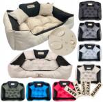 KingDog Kutyafekhely, Size S, vízálló, bézs, egyedi névvel, 55×45cm (8AD2)