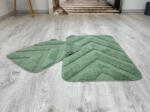 Keleti Textil Kft Lazien 3015-2 Green, Zöld 2 Részes Fürdőszoba Szőnyeg 50x80 + 50x40cm