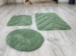 Keleti Textil Kft Lazien 3015-3 Green, Zöld 3 Részes Fürdőszoba Szőnyeg 50x80 + 50x40cm