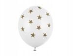 Party Deco Lufik, 30cm, Csillagok, Pasztell Fehér, 6 db, latex