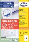 Avery-Zweckform Etikett, univerzális, 210x297 mm, AVERY ZWECKFORM, "Sparpack", 65 etikett/csomag (65 lap) (AY6603)