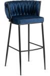 Klubfotel Bárszék FLORES sötétkék bársony/fekete lábak