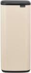 Brabantia Bo Touch Bin nyomófedeles hulladékgyűjtő, karcsú, négyzetes forma, műanyag tartály, 30L - O méret, acél, világos bézs - 238222 (238222)
