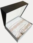 SOFT COTTON VITA törölközők és fürdőlepedők ajándékszettje, 3 db Fehér - bézs hímzés / White - beige embroidery