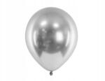 Party Deco Lufik Fényes lufi, 30cm, ezüst, 50db/csomag