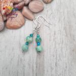 Kristály Jóga Shop Türkiz (valódi) (perui krizokolla türkiz) 6 mm-es ásvány fülbevaló