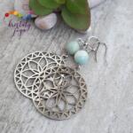 Kristály Jóga Shop Kvarcit 8 mm-es színes ásvány fülbevaló mandalával