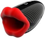 Passion Labs Red Lips Masturbator, LCD Display, 9 Vibration Modes, 9 Tapping Modes, Silicone, USB, Black/Red, 18 cm