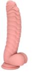Mokko Toys Ribbed Dildo with Suction Cup, Liquid Silicone, Flesh, 22.5 cm Dildo