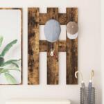 vidaXL Fali Kabáthorog tárolóval Füstölt tölgy 65 x 3 x 100 cm Faanyag (874503)