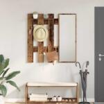 vidaXL Fali Kabáthorog tárolóval Öreg fa 100 x 10 x 100 cm Faanyag (874513)