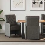 vidaXL Kerekes Étkező Székek 2 pcs Fekete 58 x 67 x 97 cm Műbőr (42017857)