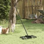 vidaXL Kert Rake Fekete 45 x 25 x 200 cm Porszórt acél (42011360)