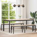 vidaXL pad Természetes 160 x 35 x 45 cm Tömör fenyőfa (892775)