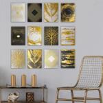 Adana Tablou MDF Yellowland, Alb - Auriu- Gri, 15x20 cm (364LUL1472)