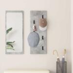 vidaXL Fali Kabáthorog tárolóval Beton Szürke 30 x 1, 5 x 80 cm Faanyag (874470)