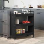 vidaXL Konyhai kocsi Fekete tölgy 70 x 30 x 82 cm Faanyag (879626)