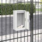 vidaXL postaláda tárolóval ajtóval zárral Fehér 30 x 20 x 55 cm Acél (874948)