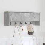 vidaXL Fali Kabáthorog polcokkal Beton Szürke 80 x 20 x 30 cm Faanyag (874342)