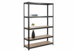 MAMUTEX Lakkozott fém állvány Mamutex Standard 180x120x50 cm - 5 polc, teherbírás 875 kg, fekete