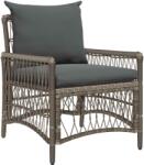 vidaXL Kerti Szék párnával Szürke 73 x 61 x 77 cm polirattan (42006219)