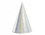 Party Deco Holografikus Sapka, ezüst, 16cm, 6 db/csomag, parti kiegészítő
