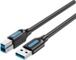 Vention USB-A 3.0/M -> USB-B/M, (PVC, fekete), 3m, kábel (COOBI) - tonerpiac
