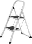 SONGMICS Scară pliabilă oțel 2 trepte, antiderapantă, 150 kg, albă (GSL12WT)