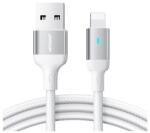 JOYROOM a10 adatkábel, usb - lightning, 2.4a, 120cm, cipőfűző, led jelzés, fehér, kompatibilis: Apple IPAD 2 / iPhone 5 / iPhone 5C (S-UL012A10_120_W)