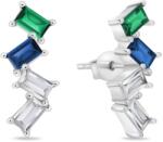 Brilio Silver Stílusos ezüst fülbevaló színes cirkónium kövekkel EA1011WRBW