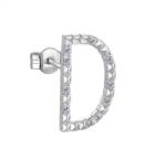 Rosato Ezüst single fülbevaló cirkónium kövekkel D betű Cubica RZCU30 - 1 db