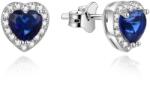 Beneto Csillogó szív fülbevaló kék cirkónium kövekkel AGUP1487