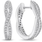 Brilio Silver Csillogó ezüst karika fülbevaló cirkónium kövekkel EA742W