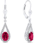Brilio Silver Divatos ezüst fülbevaló piros cirkónium kövekkel EA310WR