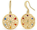 CRYSTalp Stílusos aranyozott fülbevaló kristályokkal Chakra Flower 40191. MLT. G