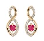 Troli Bájos aranyozott fülbevaló rózsaszín cirkónium kövekkel PO/SE09089C