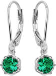 Beneto Bájos ezüst fülbevalók zöld cirkónium kővel AGUC3340-GR