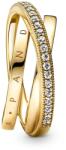 Pandora Aranyozott, összefont gyűrű cirkónium kövekkel Pavé 169057C01 56 mm