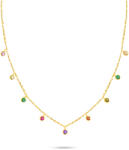 Brilio Silver Aranyozott nyaklánc színes cirkónium kővel NCL60Y