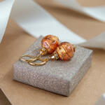 Lampglas Eredeti fülbevaló Peach Fuzz Amulet 24 karátos arannyal a Lampglas ESA48 gyöngyökben