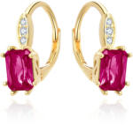 Beneto Ezüst fülbevaló piros kristállyal AGUC3350R-GOLD