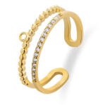 Troli Modern aranyozott gyűrű cirkónium kövekkel VBR0118G