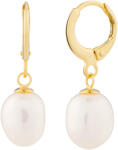 Preciosa Gyengéd aranyozott karika fülbevaló folyami gyönggyel Pearl Heart 5357Y01