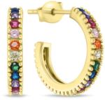 Brilio Silver Karika aranyozott fülbevaló színes cirkónium kövekkel EA792Y