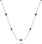 Brilio Silver Ezüst nyaklánc fekete golyókkal NCL112WBC
