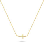 Brilio Silver Aranyozott kereszt nyaklánc cirkónium kövekkel NCL57Y